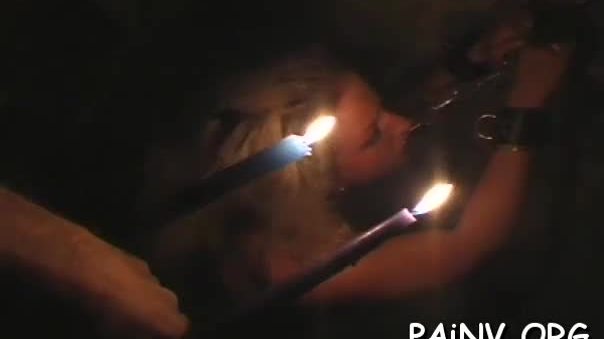 Dirty slut gets teat and pussy torture from a female-dominant
